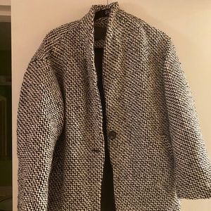 Blank NYC Down Coat Size M Black White